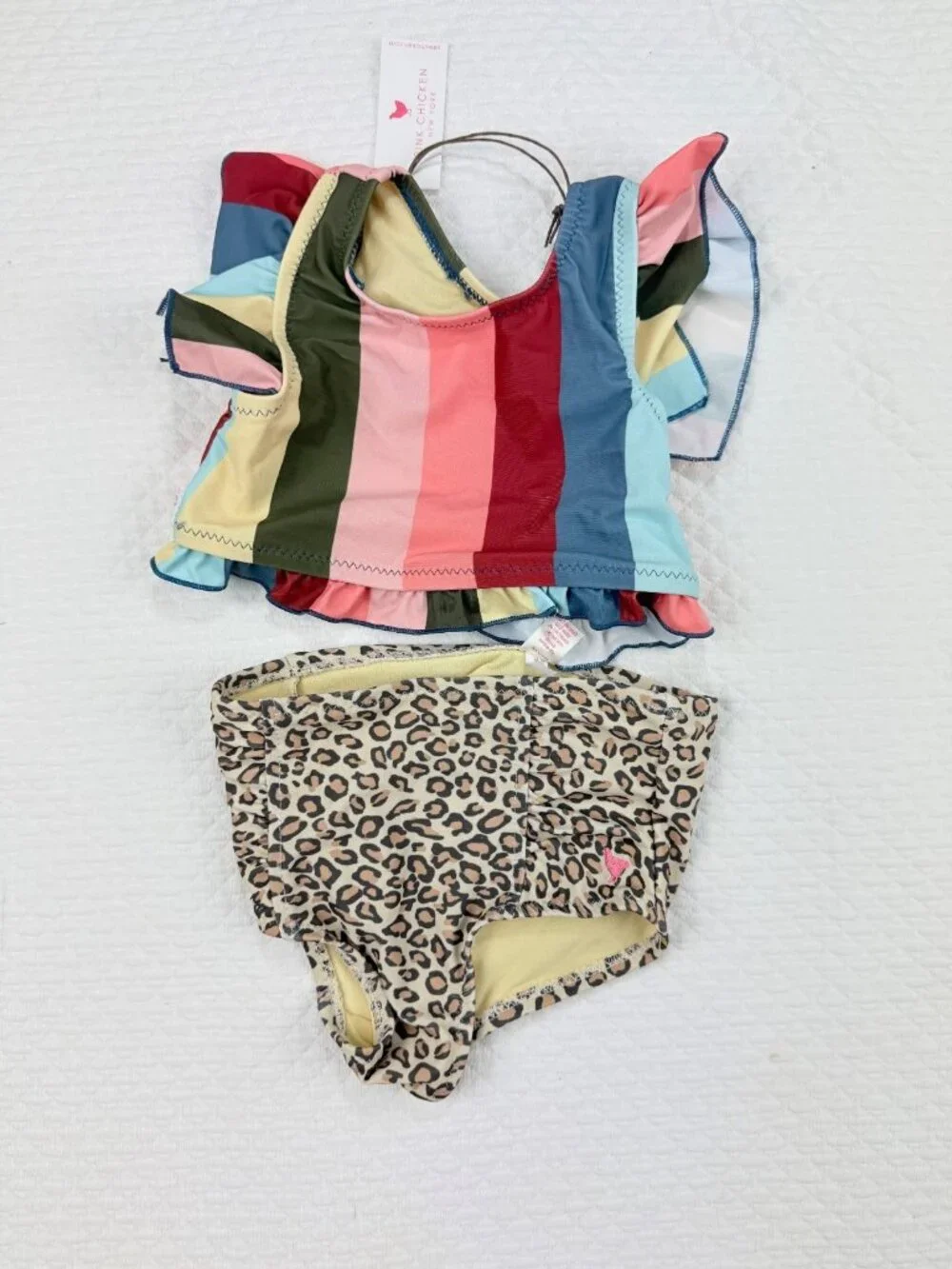 NWT Pink Chicken Girls Size 3 Y  Elsie Tankini Two Piece Swimsuit NWT $68